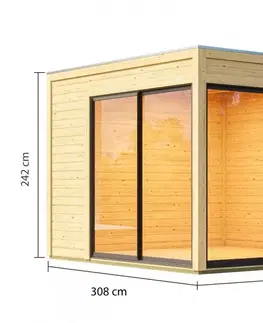 Dřevěné plastové domky Dřevěný zahradní domek DICE 3 Lanitplast