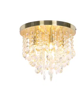 Stropni svitidla Klasická stropní lampa zlatá se sklem - Medusa