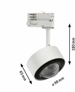 Svítidla pro Paulmann 3fázové kolejnice PAULMANN ProRail3 LED lištový spot Aldan 800lm 8,2W 4000K 230V bílá/černá