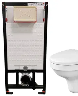 WC sedátka DEANTE Podomítkový rám, pro závěsné WC mísy bez tlačítka + WC CERSANIT DELFI + SEDÁTKO CST_WC01 X DE1