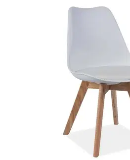 Jídelní sety Jídelní židle KRIS dub Signal Bílá