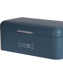 Chlebníky EH Plechový chlebník s víkem Bread, modrá