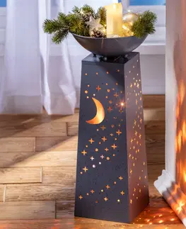Svíčky a světelné dekorace LED sloup na rostliny "Měsíc a hvězdy"
