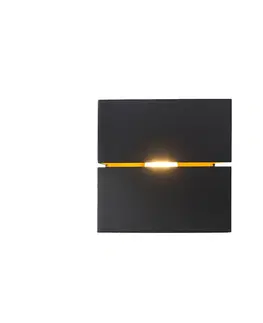 Nastenna svitidla Moderní nástěnná lampa černá se zlatem 9,7 cm - Transfer Groove