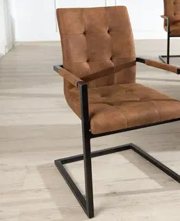 Židle Jídelní židle 2 ks FOBOS Dekorhome Hnědá