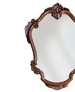 Luxusní a designová zrcadla Estila Rustikální nástěnné zrcadlo Clasica s vyřezávaným rámem z masivního dřeva 83cm