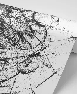 Černobílé tapety Tapeta žena s abstraktními prvky