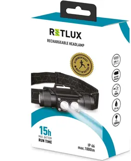 Svítilny Retlux RPL 707 Outdoor nabíjecí LED CREE XM-L2 čelovka, dosvit 220 m, výdrž 15 h