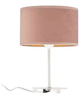 Stolní lampy na noční stolek Duolla Stolní lampa Golden Roller výška 30cm růžová/zlatá