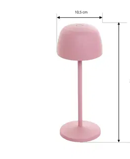 Venkovní osvětlení terasy Lindby Nabíjecí stolní lampa LED Lindby Arietty, růžová