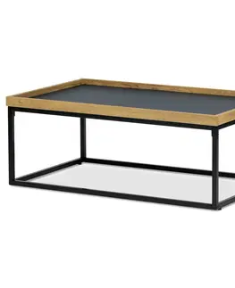 Konferenční stolky Konferenční stůl s hranou a obvodovou podnoží, 100 x 60 x 39 cm