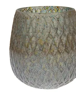 Dekorativní vázy Barevná stylová váza Katie s žebrováním  - Ø 14*15 cm Clayre & Eef 6GL3045