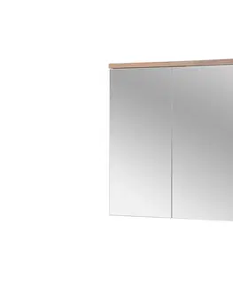 Zrcadla Comad Závěsná koupelnová skříňka se zrcadlem Bali 840 2D bílá/dub votan