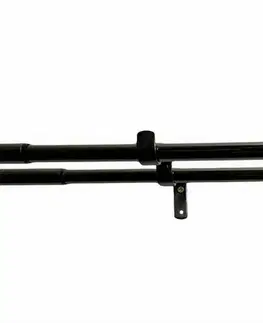 Závěsy Dvojitá záclonová souprava roztaž. Koule 16/19 mm černý nikl, 120 - 230 cm