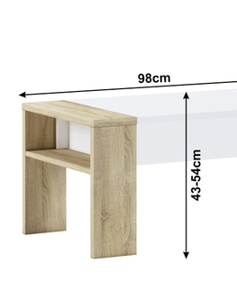 Konferenční stolky Konferenční stolek LAPU, dub sonoma/bílá