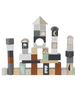 Hračky TRYCO - Dřevěné kostky, 50 kusů