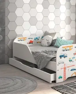 Dětské postele Dětská postel 140 x 70 cm s motivem kamionu
