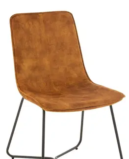 Jídelní stoly Okrová sametová jídelní židle Chair Isabel Ochre - 64*47*89cm J-Line by Jolipa 19517