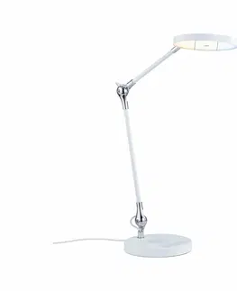 Stolní lampy do kanceláře PAULMANN LED stolní lampa na psací stůl Numis Qi CCT 11W bílá