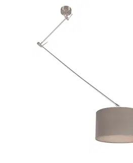 Zavesna svitidla Závěsná lampa ocelová se stínidlem 35 cm nastavitelná taupe - Blitz I.