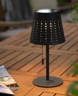 Venkovní dekorativní svítidla JUST LIGHT. LED stolní lampa Mandy, USB, solární, černá