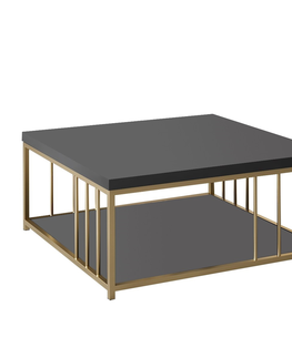 Konferenční stolky Konferenční stolek DISTLER, antracit/zlatá