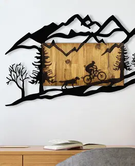 Nástěnné dekorace Nástěnná dekorace BICYCLE dřevo kov černá