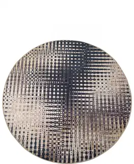 Koberce a koberečky Conceptum Hypnose Kulatý koberec Fusion 140 cm béžový/černý