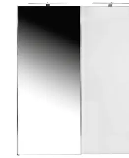 Šatní skříně s posuvnými dvěřmi Šatní Skříň Se Zrcadlem Sonate Rom, 225x222 Cm, Bílá