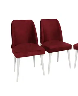 Kuchyňské a jídelní židle Set židlí NOVA červený bílý