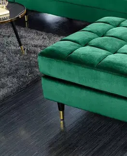 Taburety LuxD Designová taburetka Adan 80 cm smaragdově-zelený samet