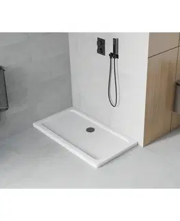 Sprchové vaničky Sprchová vanička MEXEN FLAT s černým sifonem 130 x 70 cm bílá
