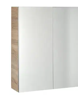 Koupelnová zrcadla AQUALINE VEGA galerka, 60x70x18cm, dub platin VG860