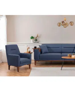 Pohovky a gauče Pohovka s křeslem LIONES modrá