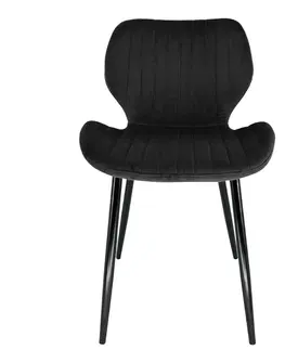 Židle Ak furniture Sametová čalouněná prošívaná židle Apas černá