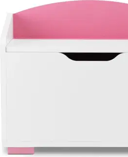 Dětský nábytek Konsimo Dětský kontejner na hračky PABIS růžový/bílý