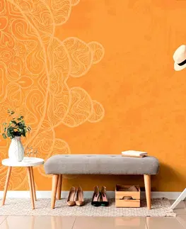 Samolepící tapety Samolepící tapeta oranžová arabeska na abstraktním pozadí