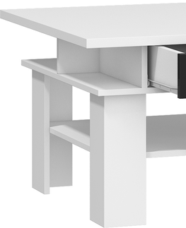 Konferenční stolky Konferenční stolek KEATING, bílá/černý  lesk, 5 let záruka