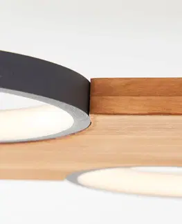 Stropní svítidla Brilliant LED stropní světlo Cheesy ze dřeva, čtyři zdroje