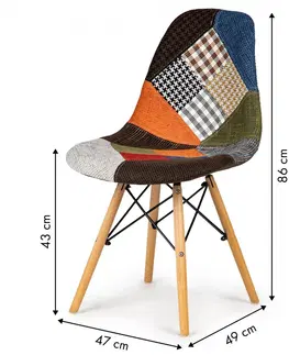 Židle MODERNHOME Sada 4 patchworkových židlí Eqa