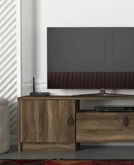 TV stolky Sofahouse Designový TV stolek Abeni 180 cm vzor ořech
