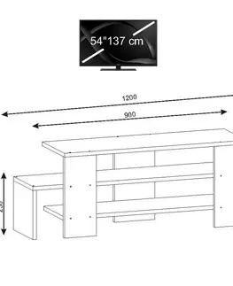 TV stolky Kalune Design TV stolek SOLE 120 cm bílý/ořech
