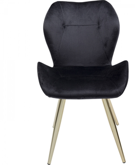 Jídelní židle KARE Design Černá čalouněná jídelní židle s područkami Viva