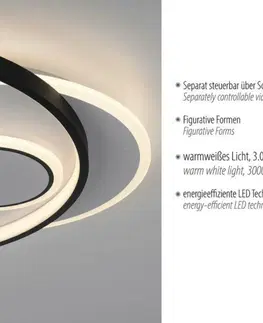 LED stropní svítidla PAUL NEUHAUS LED stropní svítidlo kruhové černá/bílá, přepínatelné teple bílé světlo 3000K PN 6392-16