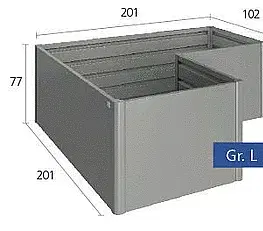 Zahradní  truhlíky Biohort Zvýšený truhlík na zeleninu L (tmavě šedá metalíza) L (4 krabice)