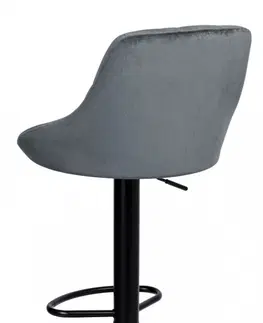 Barové židle TZB Barová židle CYDRO samet šedá