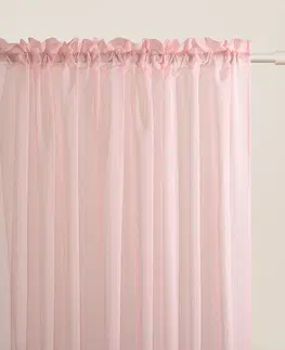 ZÁVĚSY A ZÁCLONY Klasická záclona růžová Novelia 250 x 250 cm