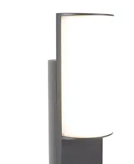 Venkovni stojaci lampy Moderní stojací venkovní lampa tmavě šedá 70cm včetně LED - Harry