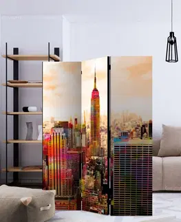 Paravány Paraván Colors of New York City III Dekorhome 135x172 cm (3-dílný)