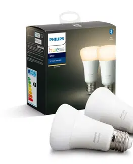 LED žárovky PHILIPS HUE Hue Bluetooth LED White žárovka E27 A19 9W 806lm 2700K set 2 ks